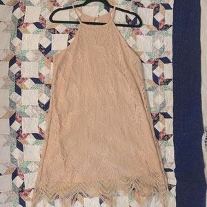 Dusty pink lace dress